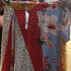 New York and Company Floral wrap skirt